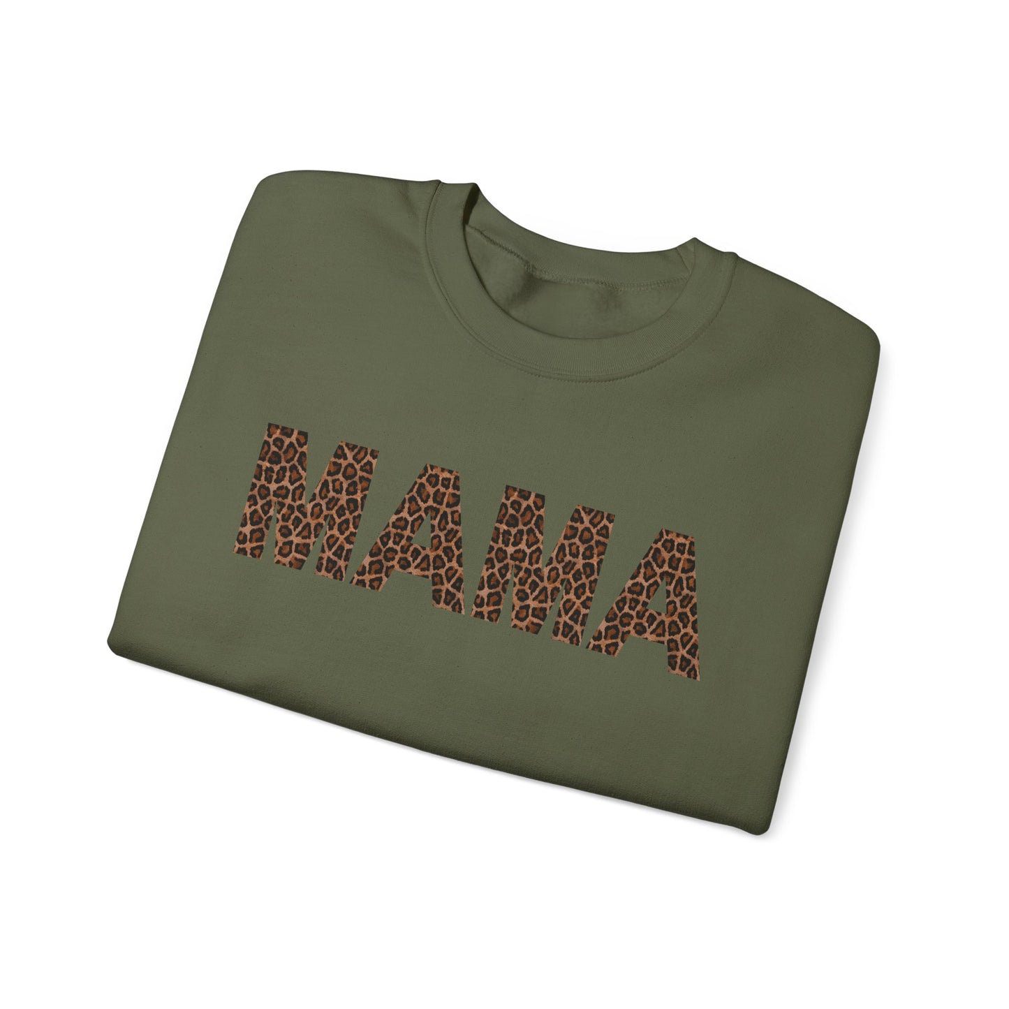 Leopard Print Mama Crewneck Sweatshirt - Cozy Unisex Style for Moms