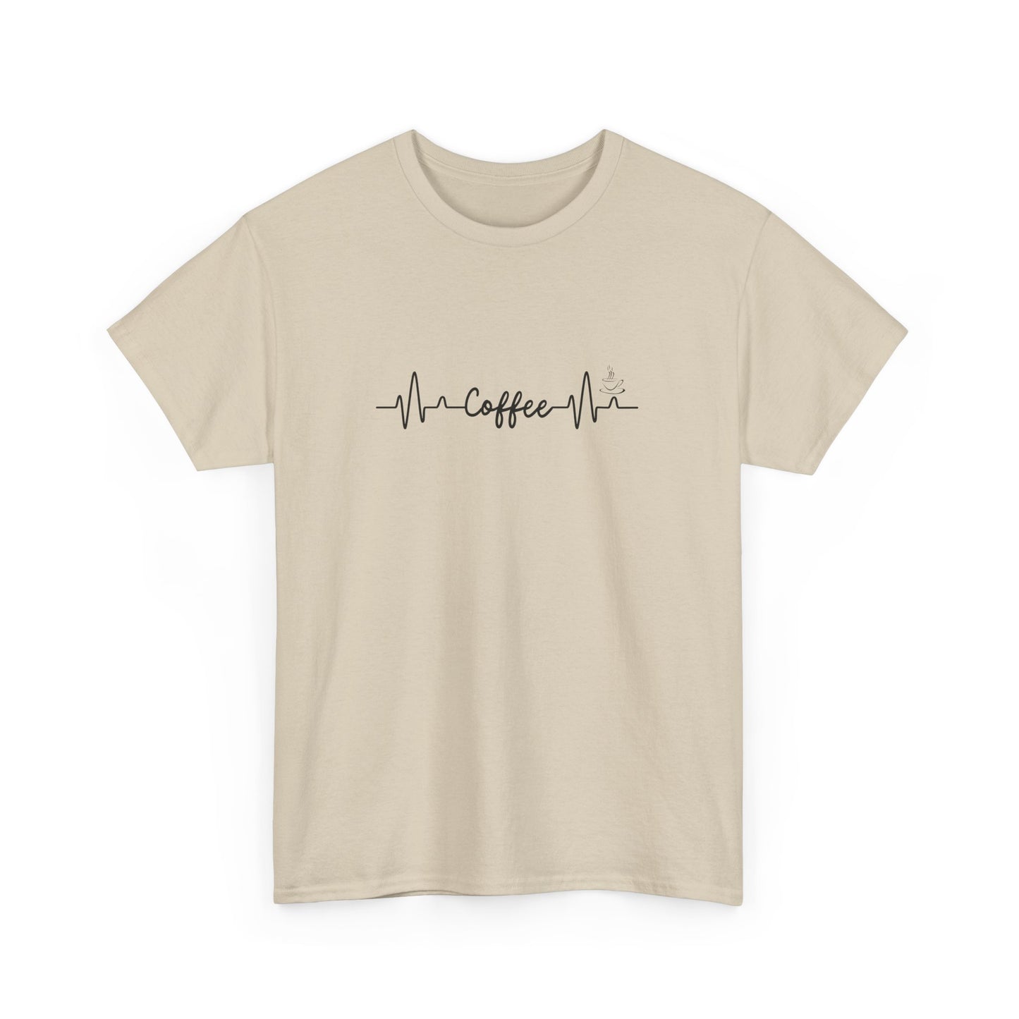 Coffee Heartbeat Unisex Heavy Cotton Tee - Perfect Gift for Coffee Lovers