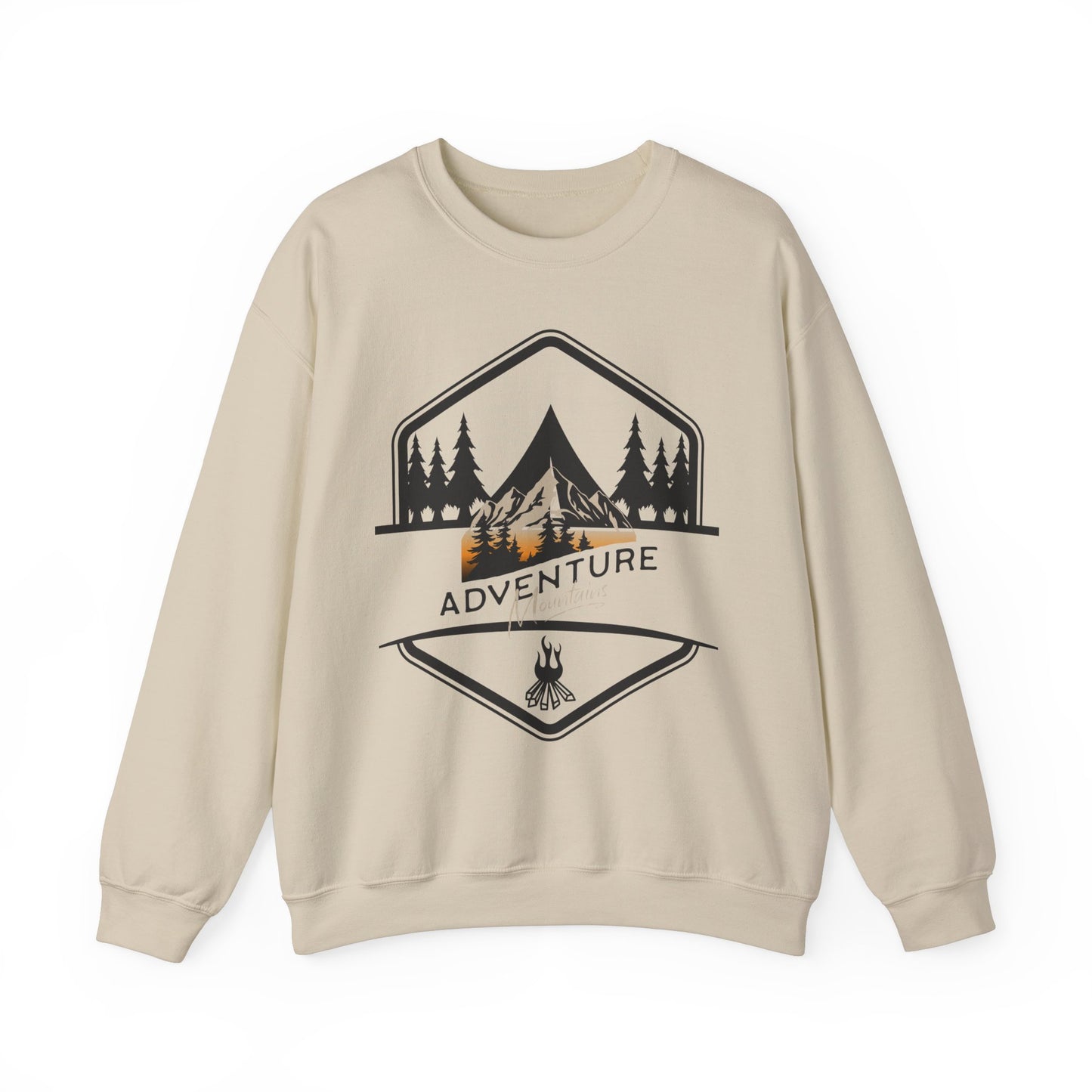 Adventure Awaits Unisex Heavy Blend™ Crewneck Sweatshirt - Perfect for Outdoor Enthusiasts