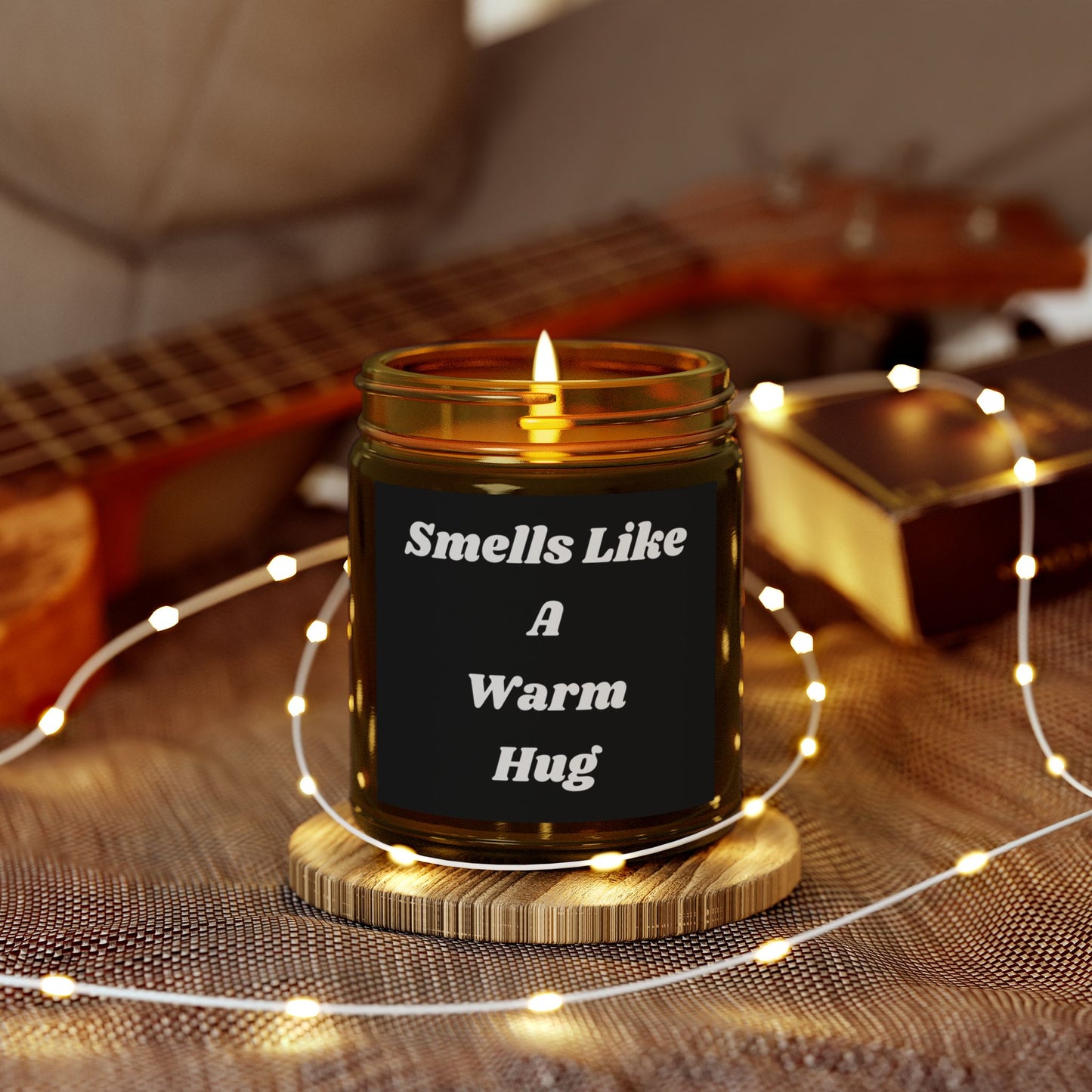 Smells Like A Warm Hug Scented Candle - Cozy Coconut Apricot Wax (4oz & 9oz)