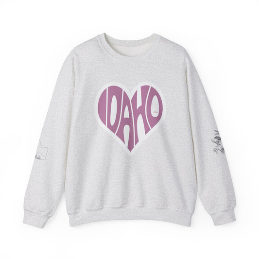 Idaho Love Unisex Crewneck Sweatshirt - Cozy Heart Design for Warm Moments