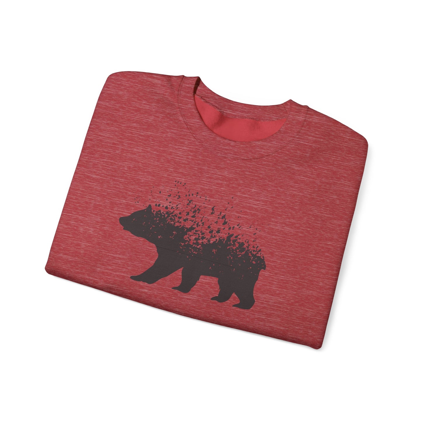 Nature-Inspired Bear Graphic Crewneck Sweatshirt for Adventurers