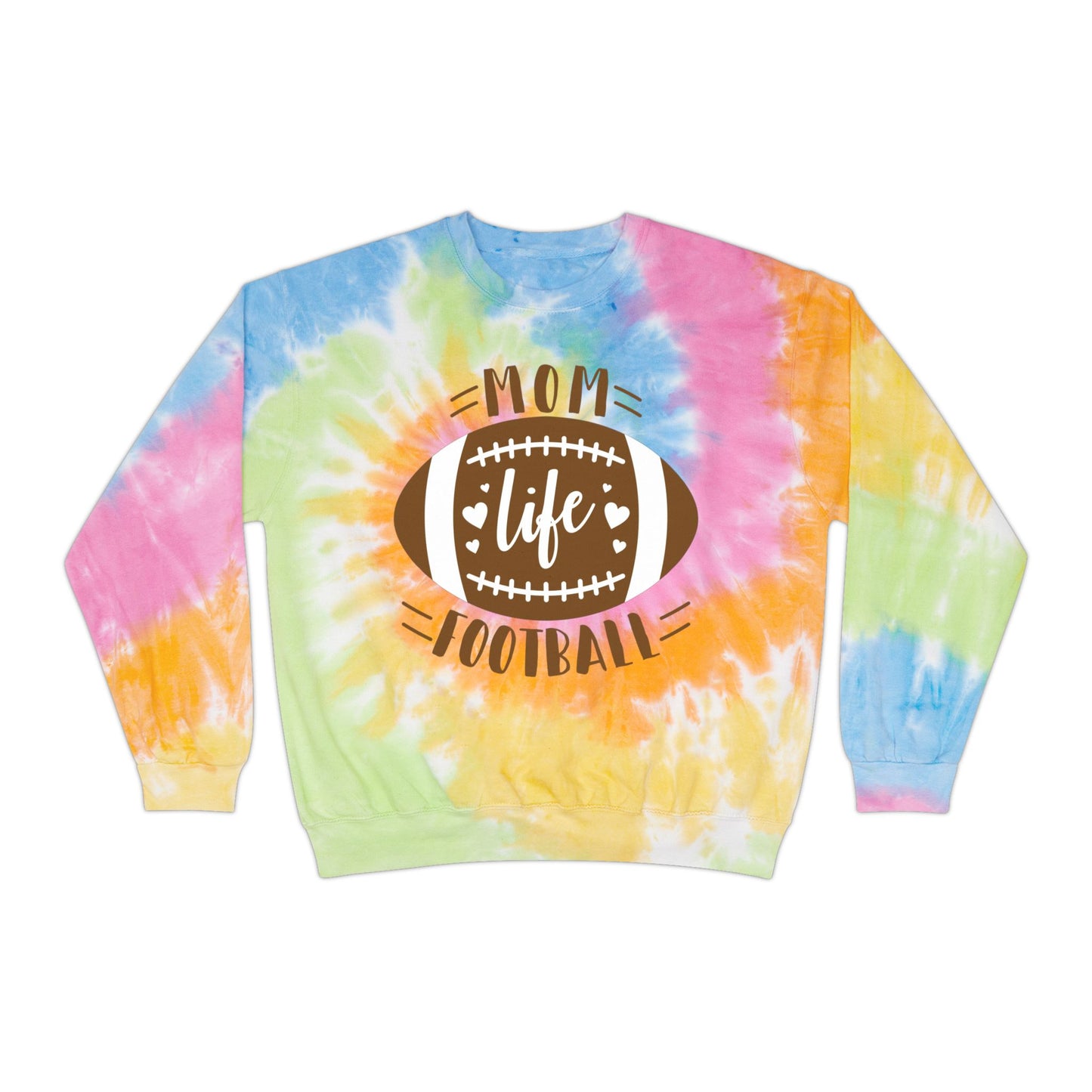 Mom Life Football Tie-Dye Sweatshirt - Unisex Casual Wear