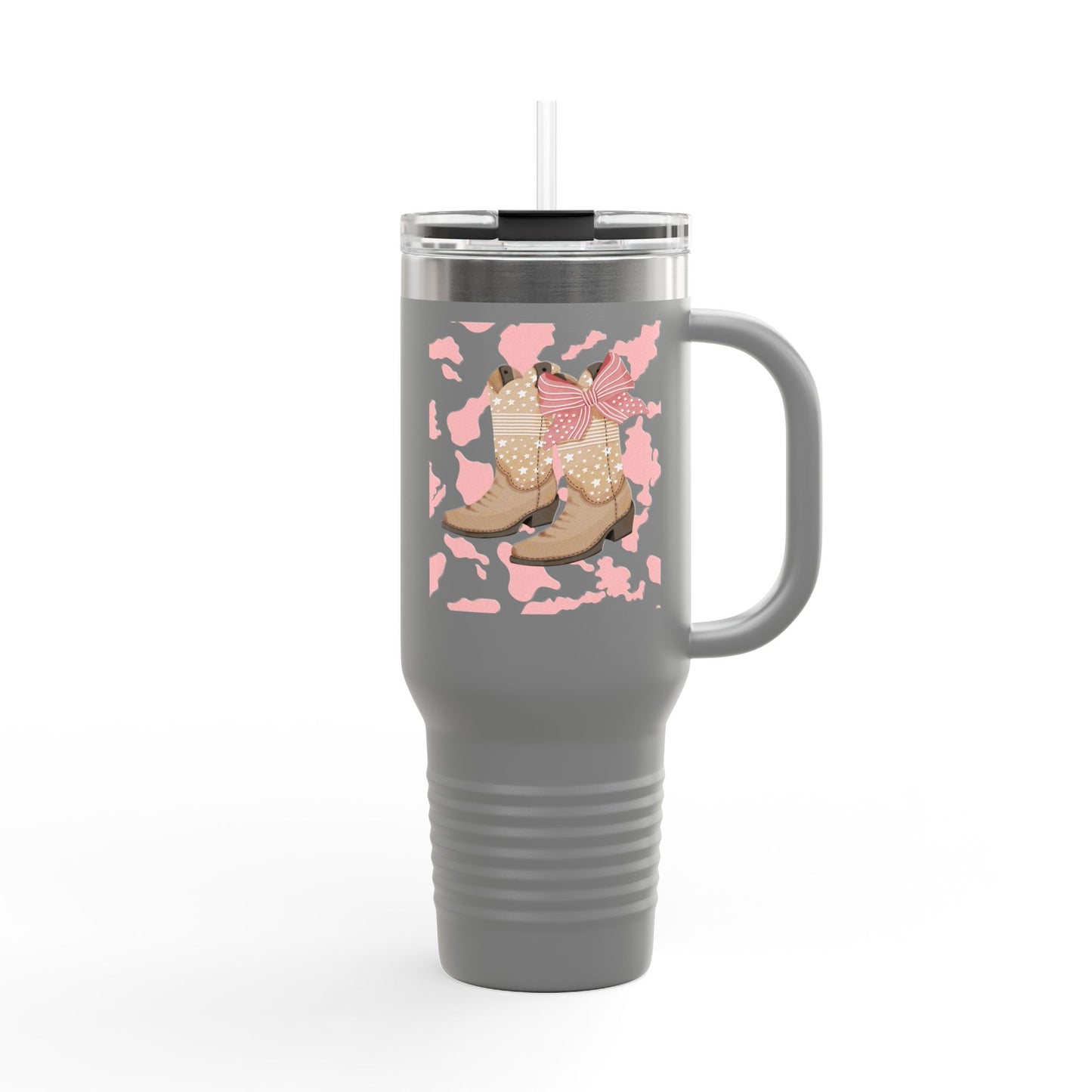 Stylish Insulated Travel Mug - 40oz Country Boots Design for Coffee Lovers and Adventurers