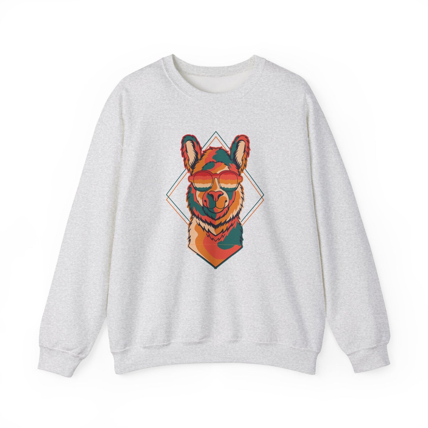 Chic Llama Graphic Crewneck Sweatshirt for Animal Lovers