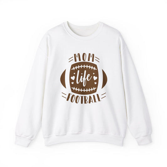 Mom Life Football Crewneck Sweatshirt | Unisex Heavy Blend