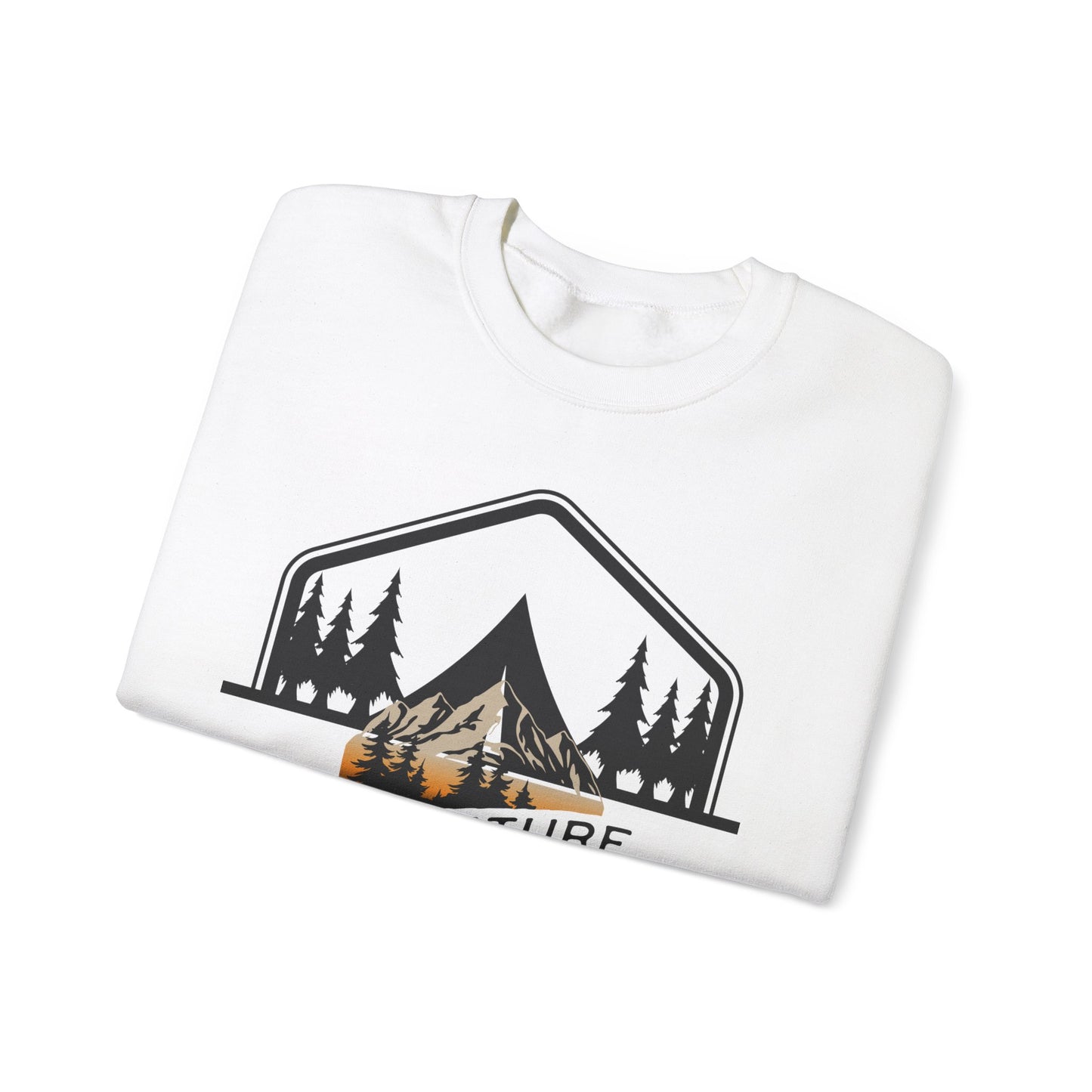 Adventure Awaits Unisex Heavy Blend™ Crewneck Sweatshirt - Perfect for Outdoor Enthusiasts