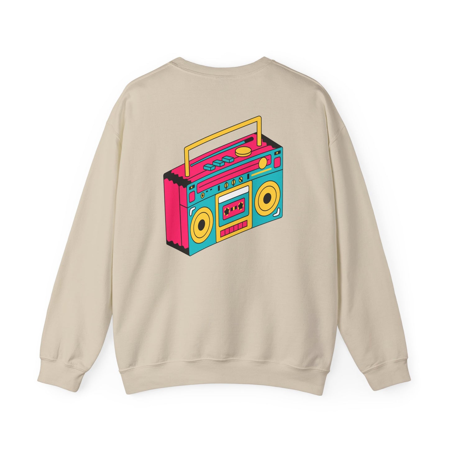 Retro Music Boombox Crewneck Sweatshirt - Unisex Heavy Blend