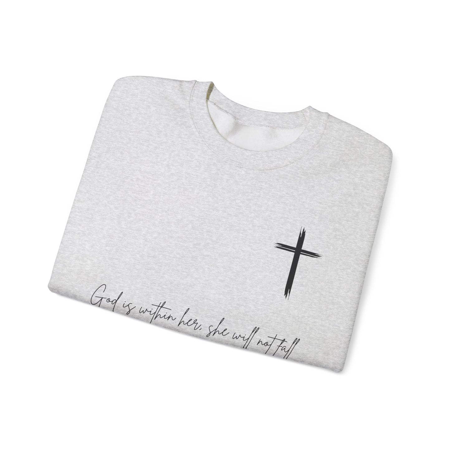 Inspirational Christian Crewneck Sweatshirt - 'God is Within Her'