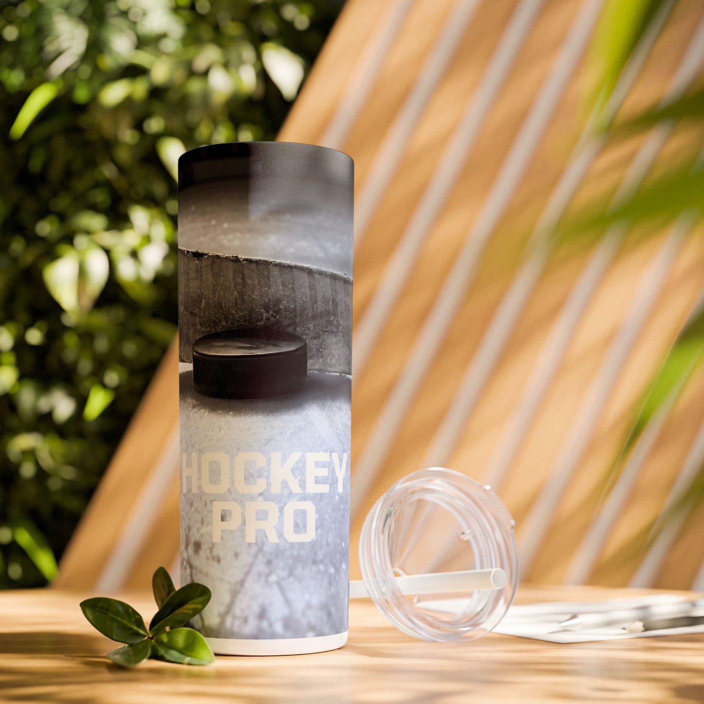 Hockey Pro Skinny Tumbler with Straw - 20oz, Perfect for Sports Fans