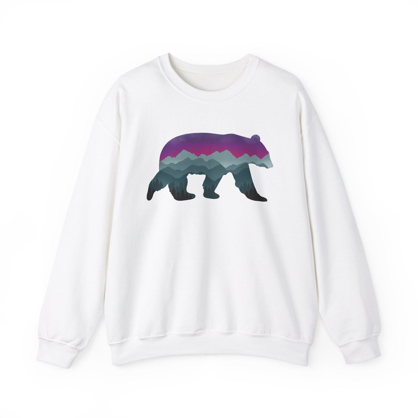 Mountain Bear Unisex Crewneck Sweatshirt - Cozy Graphic Sweater