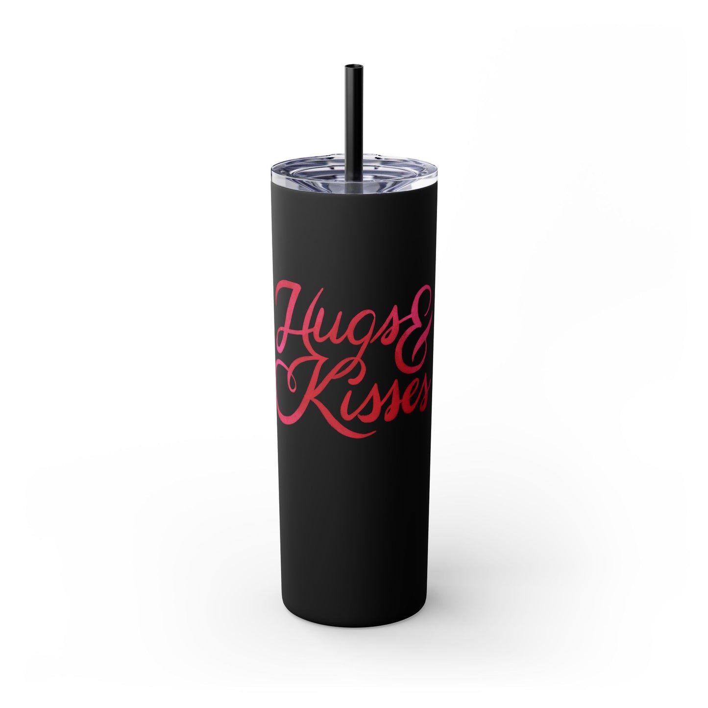 Hugs & Kisses Skinny Tumbler with Straw - 20oz Love Drinkware