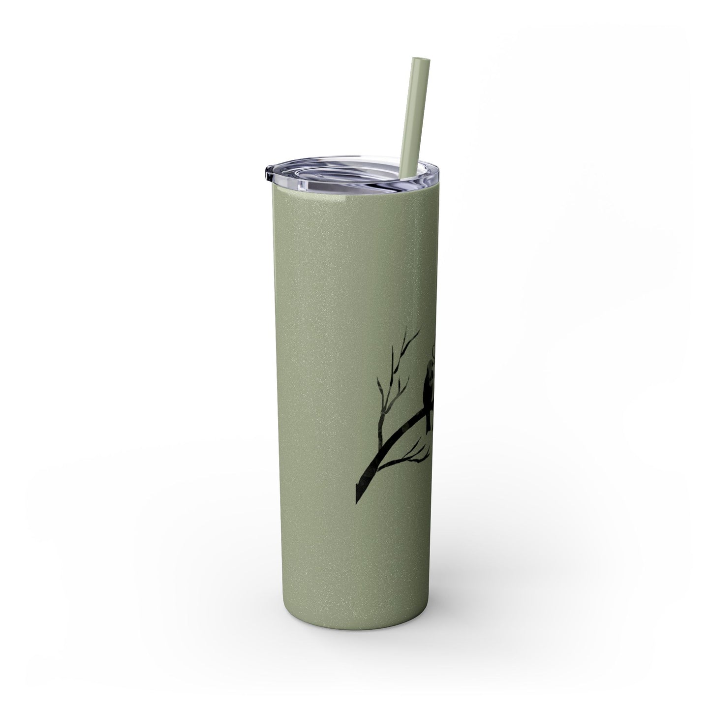 Couple's Love Birds Skinny Tumbler with Straw - 20oz | Perfect Gift for Anniversaries & Valentine's Day