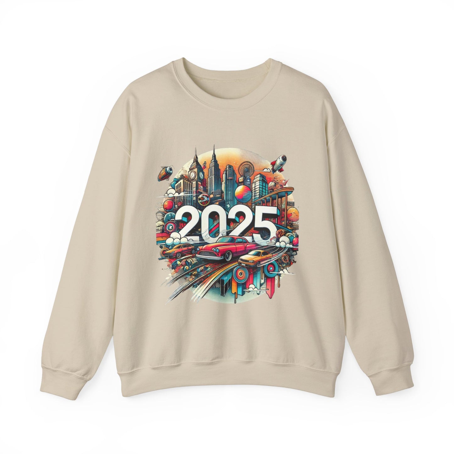 New Years Retro 2025 Crewneck Sweatshirt - Unisex Heavy Blend