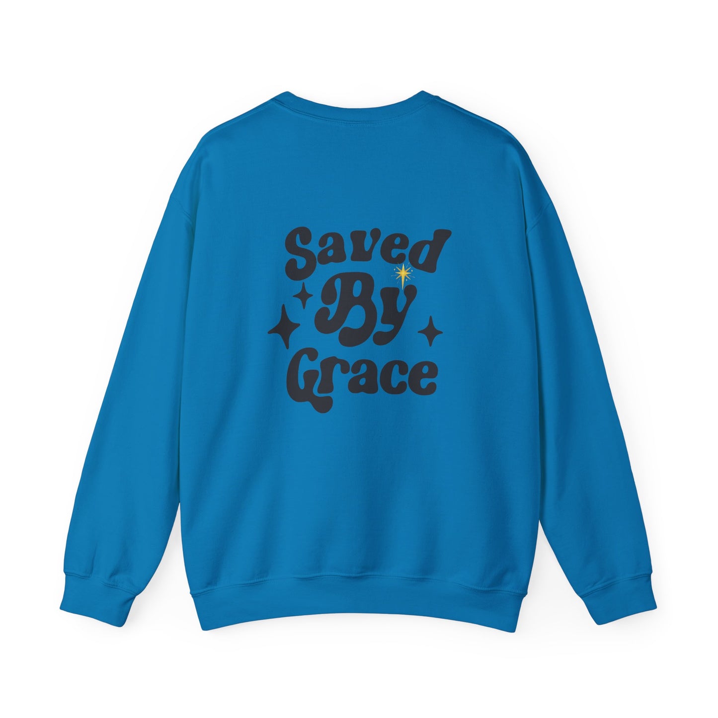 Saved By Grace Unisex Crewneck Sweatshirt - Inspirational Spirit Wear