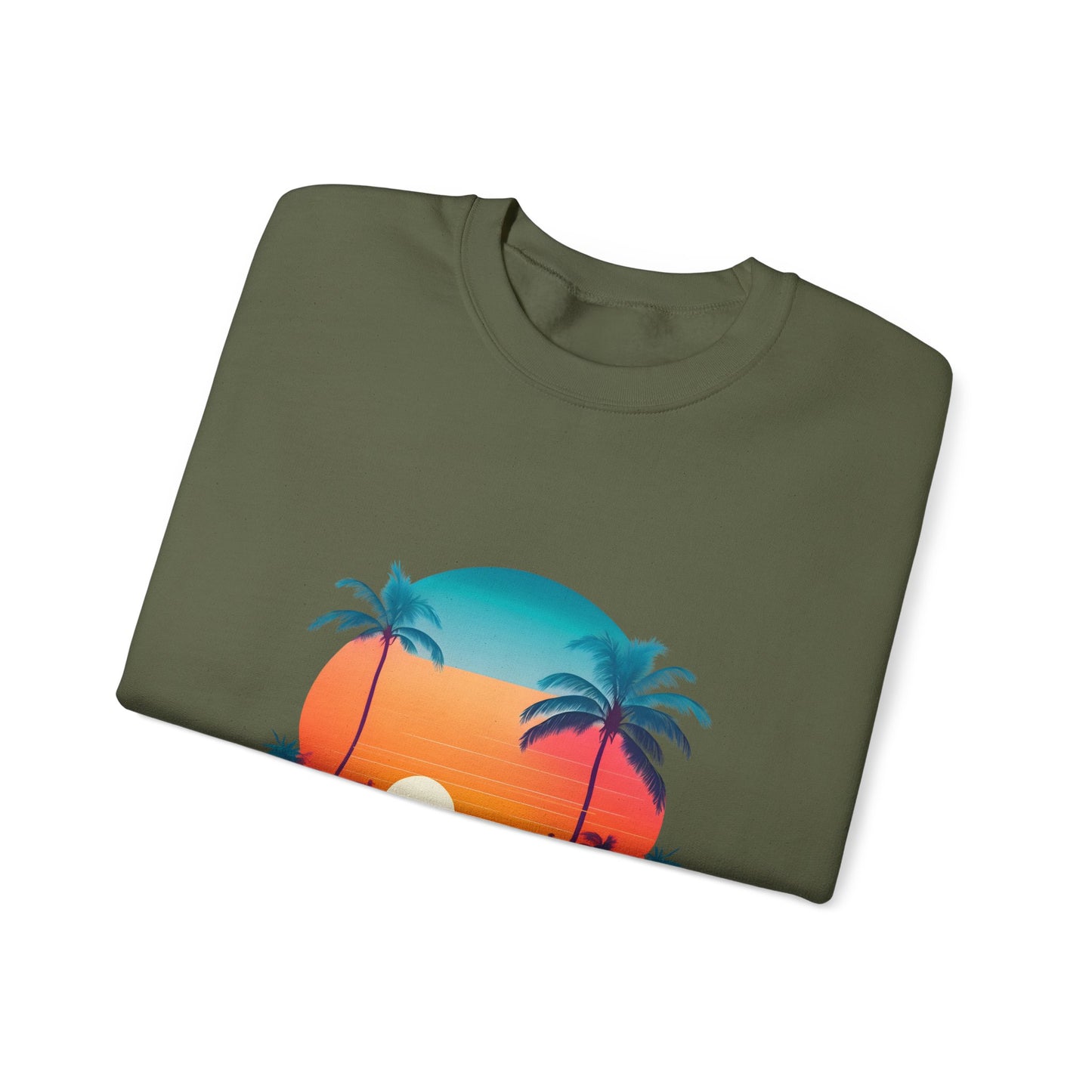 Retro Sunset Car Unisex Crewneck Sweatshirt