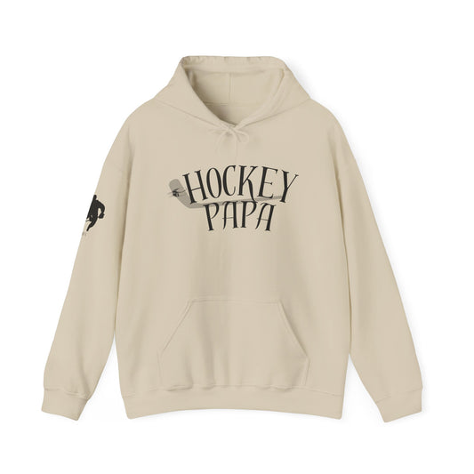 * Custom * Hockey Papa Hooded Sweatshirt - Unisex Heavy Blend