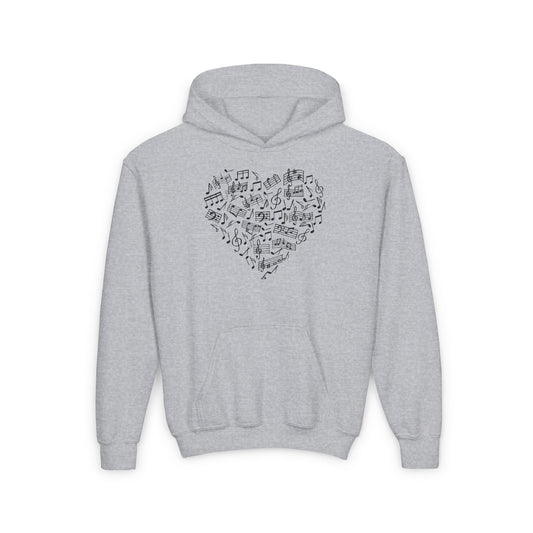 Youth Music Heart Hoodie - Once Upon a Tune Design