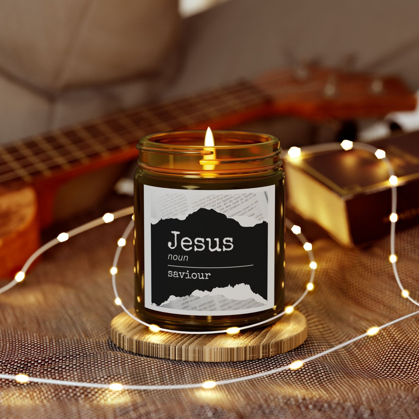 Jesus Scented Candle - Coconut Apricot Wax (4oz, 9oz) for Spiritual Reflection