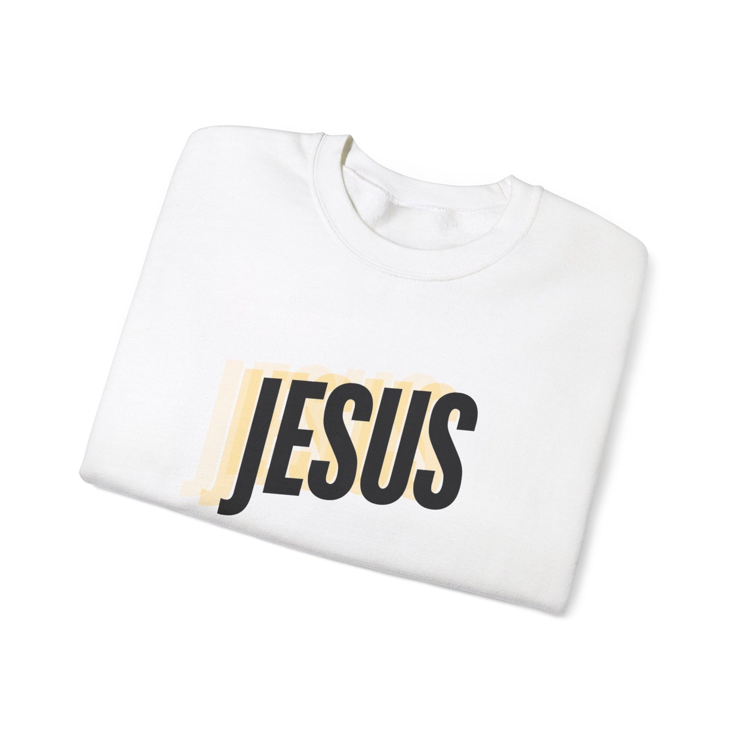 JESUS 3D - Unisex Heavy Blend™ Crewneck Sweatshirt - Faith-Inspired 'JESUS' Design