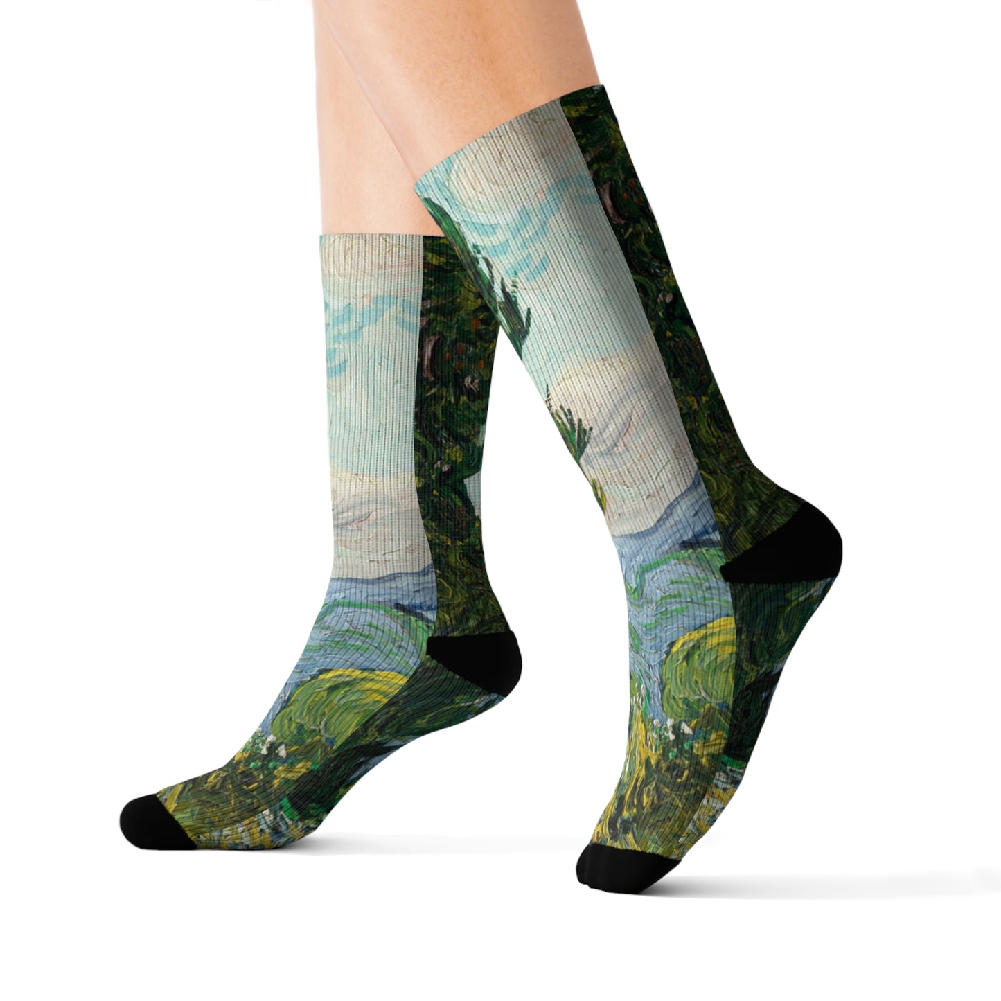 Artistic Sublimation Socks - Van Gogh Inspired Design for Creative Souls