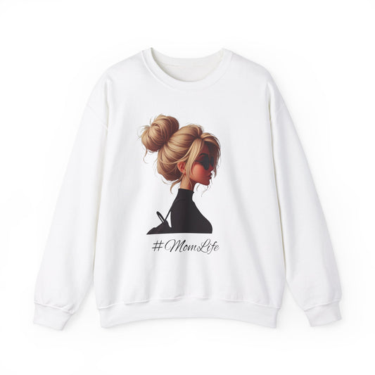 #MomLife Blonde Unisex Crewneck Sweatshirt - Cozy Style for Moms