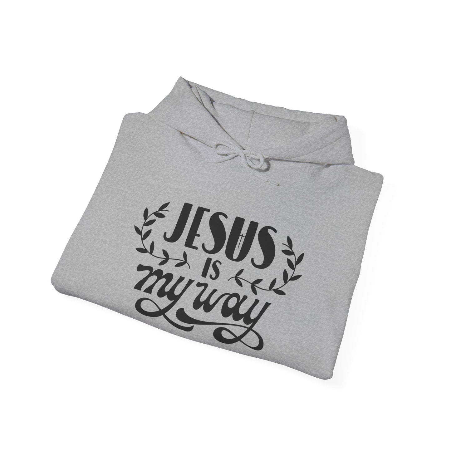 Faith-Inspired Unisex Hooded Sweatshirt – "Jesus is My Way"