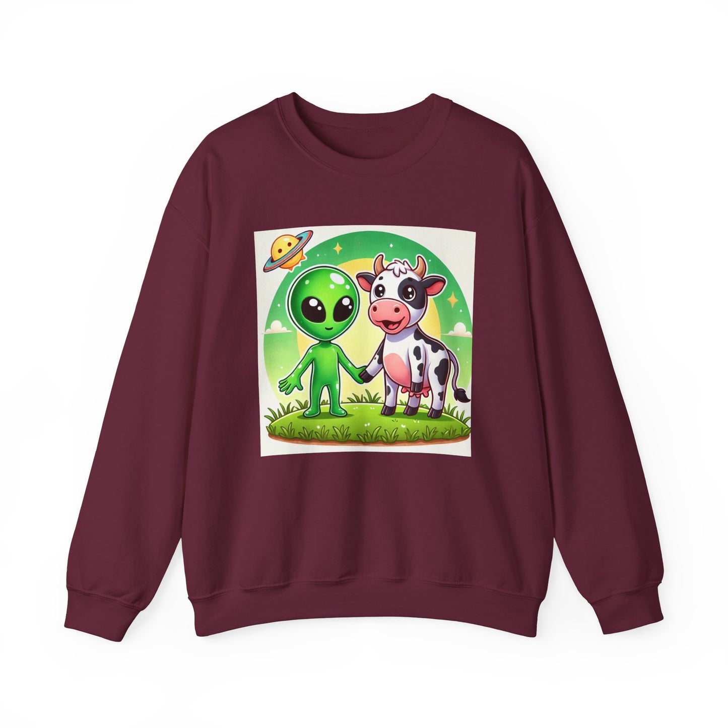 Alien and Cow besties - Unisex Heavy Blend™ Crewneck Sweatshirt