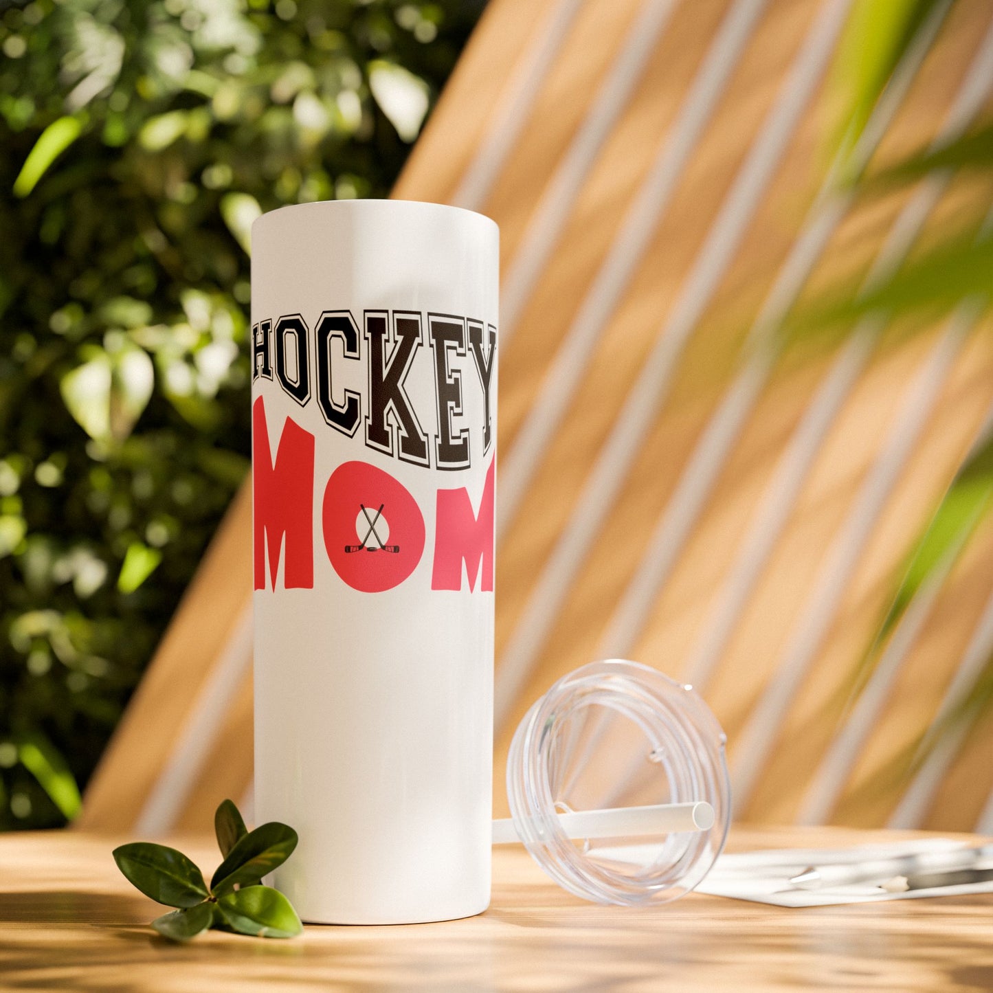 Hockey Mom 20oz Skinny Tumbler with Straw - Perfect Gift for Sports Enthusiasts