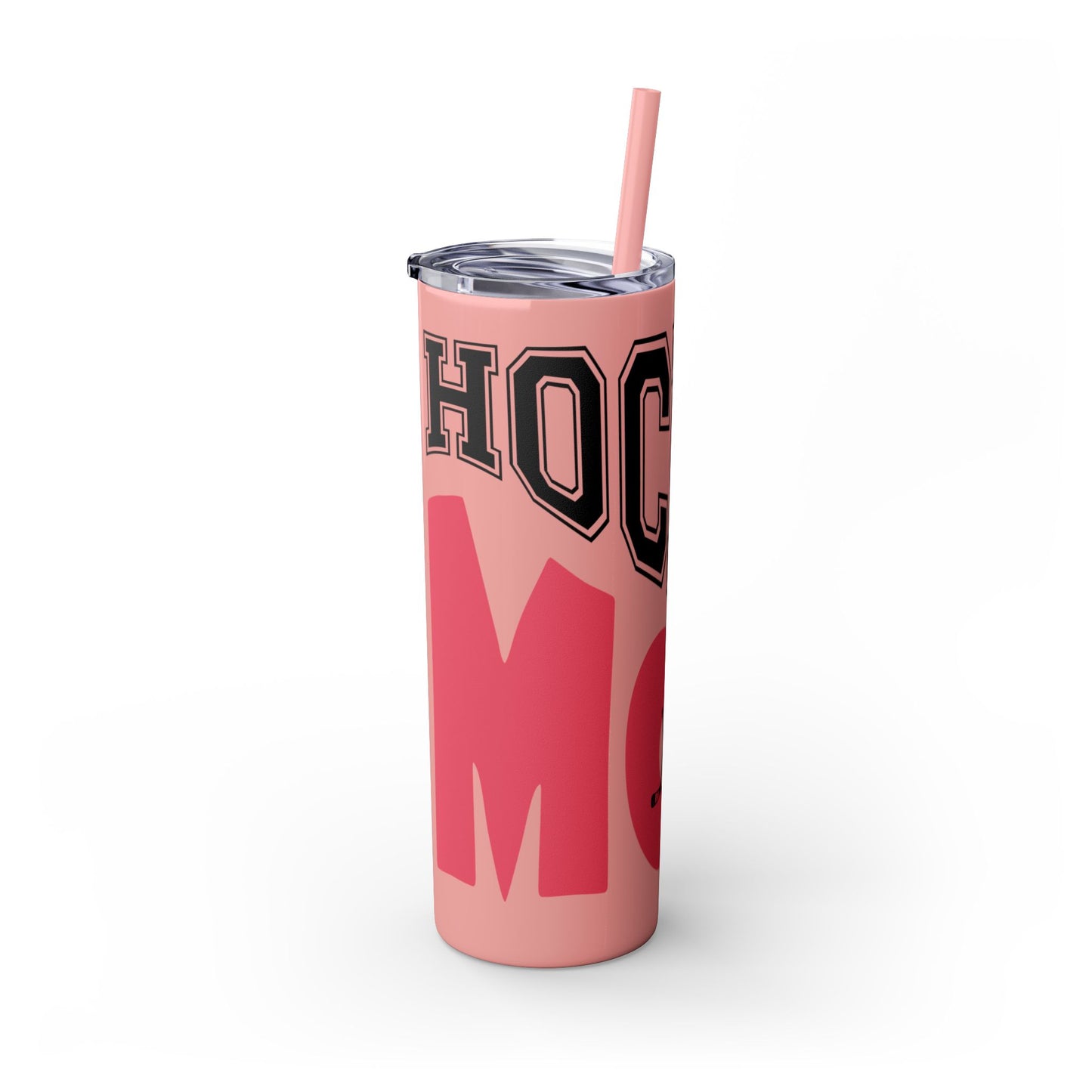 Personalized Hockey Mom Skinny Tumbler with Straw - 20oz, Perfect for Sports Fans