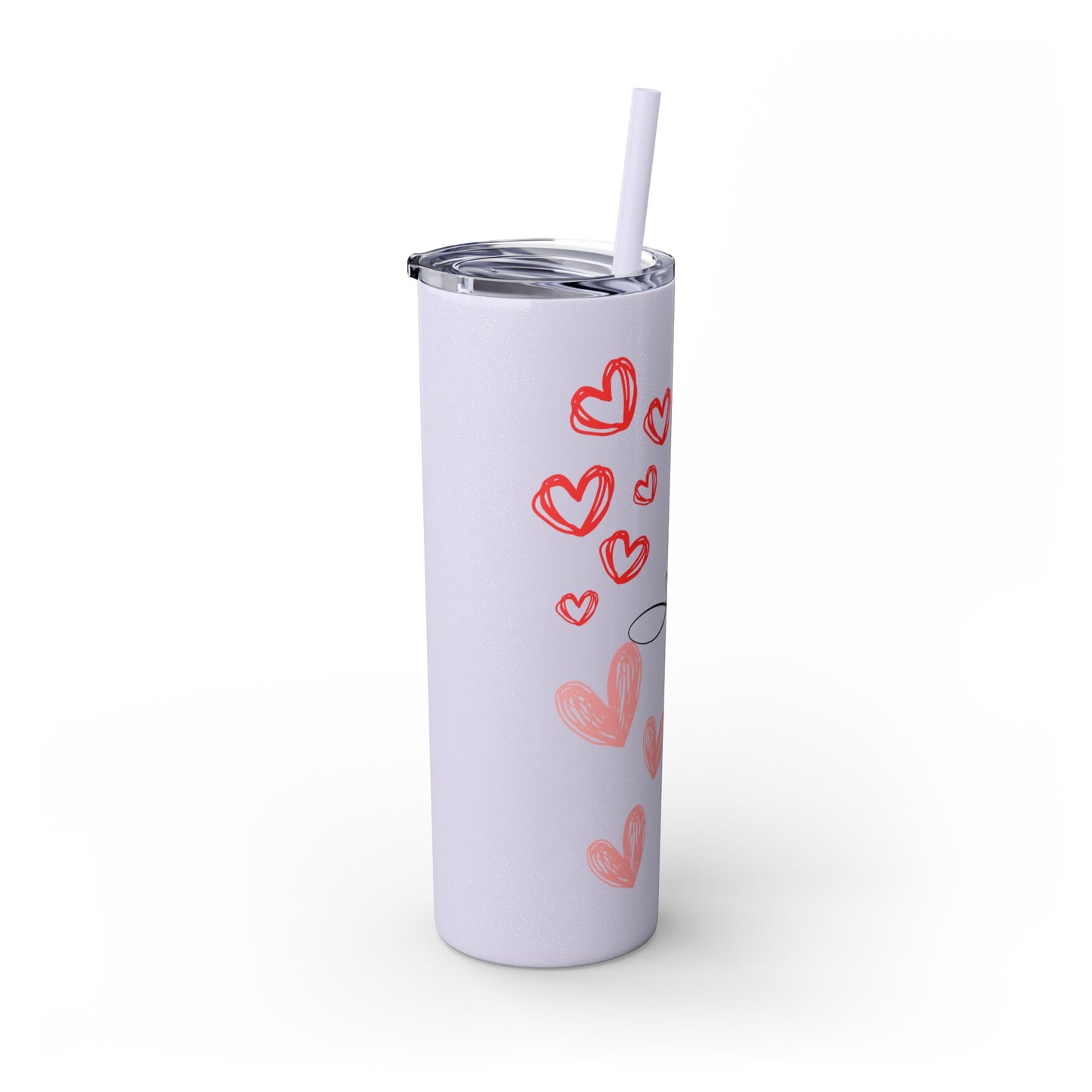 Heartfelt Love Skinny Tumbler with Straw - 20oz - Perfect Gift for Couples & Valentine's Day