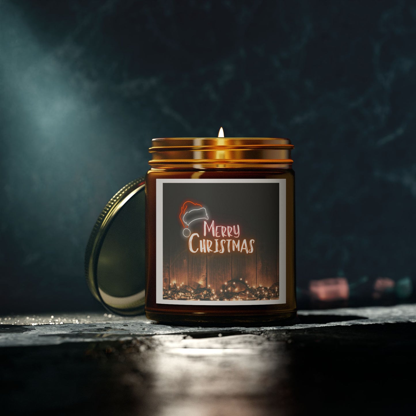 Merry Christmas Scented Candles - Coconut Apricot Wax (4oz, 9oz)