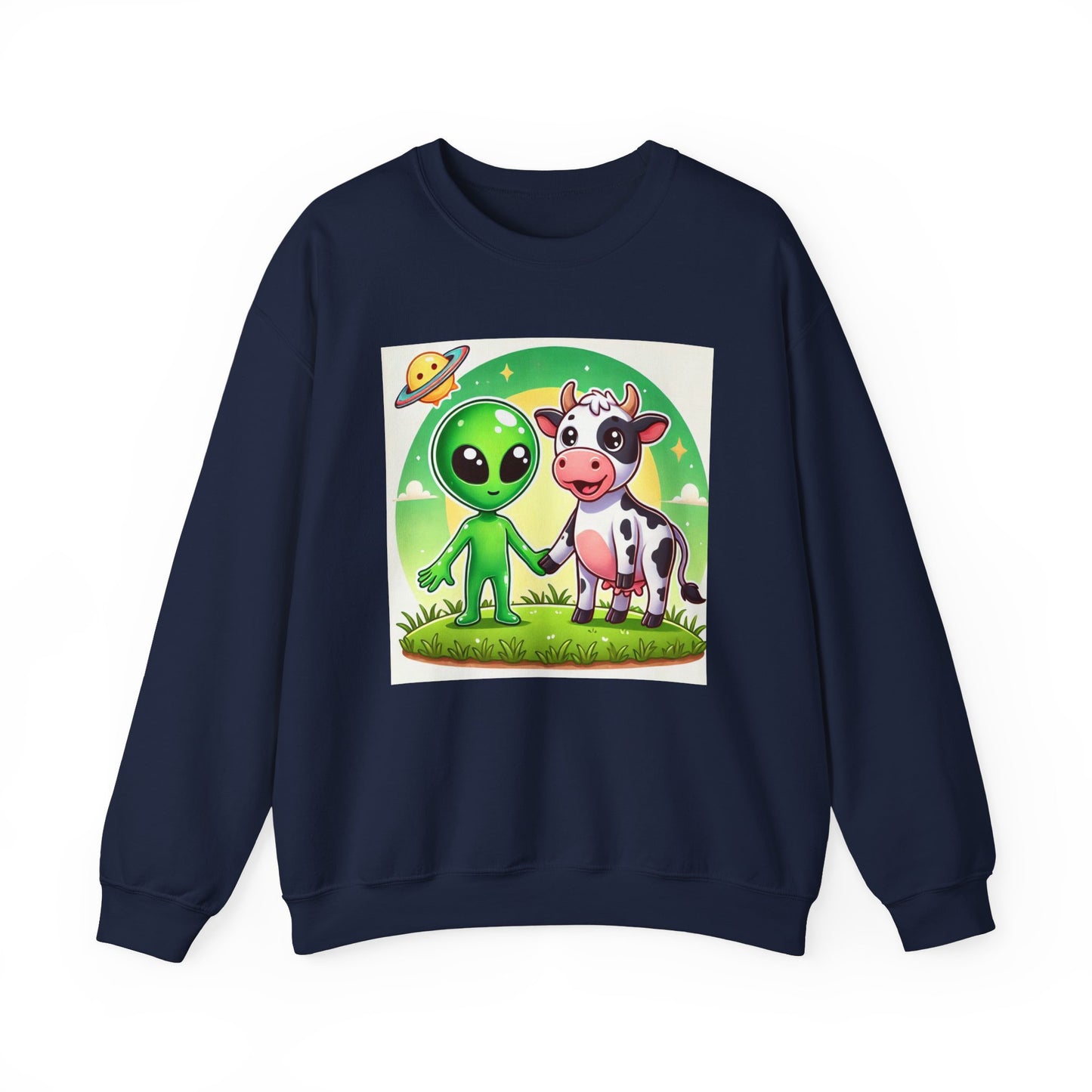 Alien and Cow besties - Unisex Heavy Blend™ Crewneck Sweatshirt