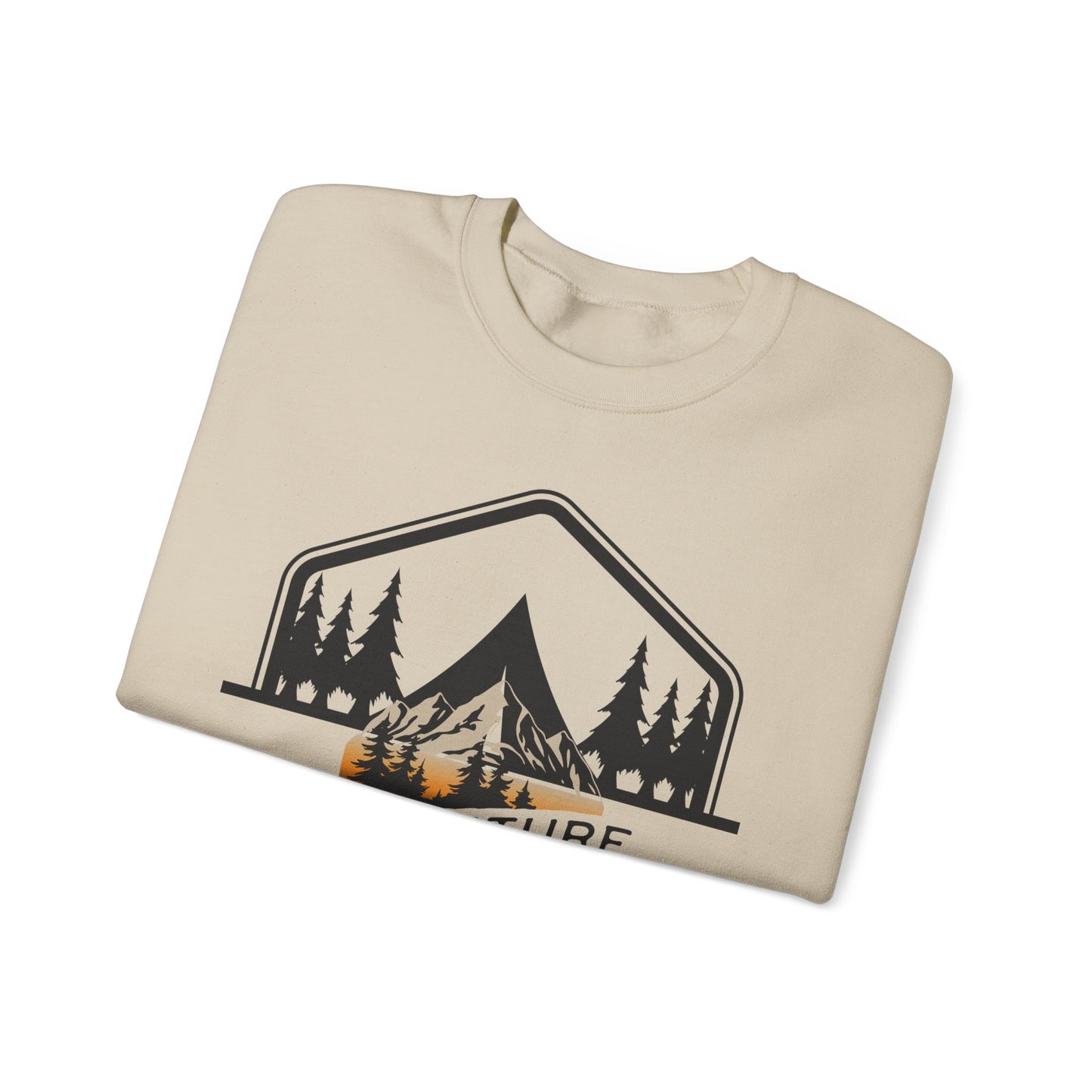 Adventure Awaits Unisex Heavy Blend™ Crewneck Sweatshirt - Perfect for Outdoor Enthusiasts