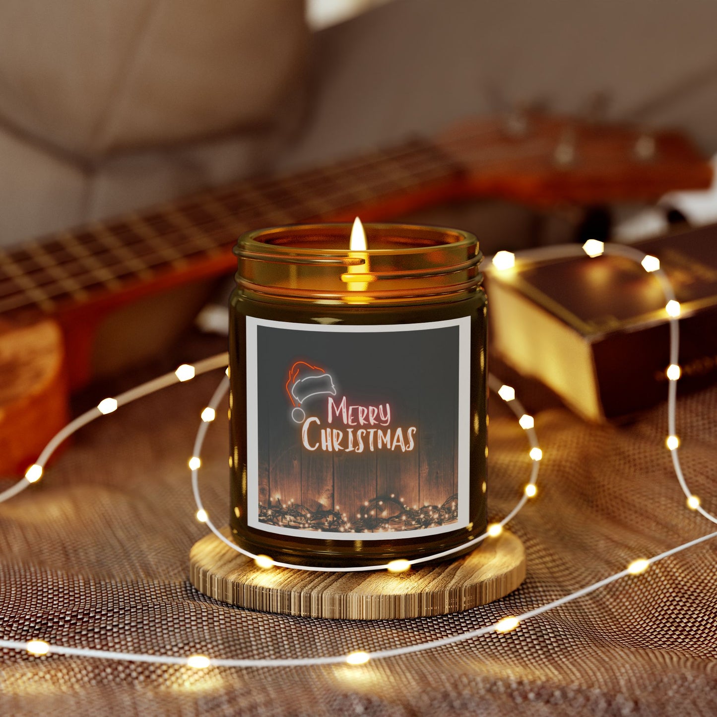 Merry Christmas Scented Candles - Coconut Apricot Wax (4oz, 9oz)