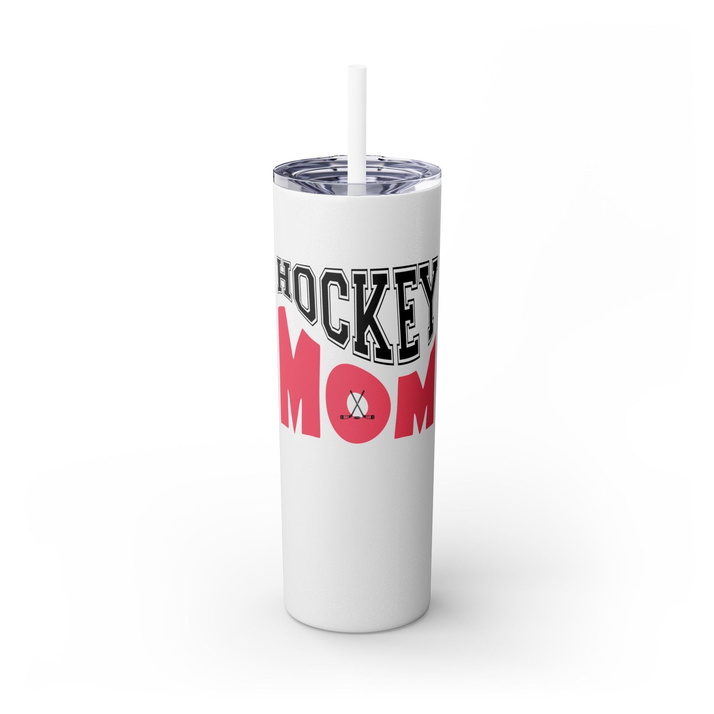 Hockey Mom 20oz Skinny Tumbler with Straw - Perfect Gift for Sports Enthusiasts