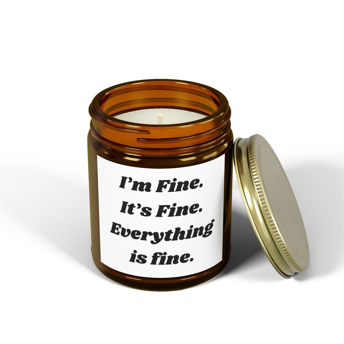 I'm Fine Scented Candles - Coconut Apricot Wax (4oz & 9oz) - Perfect for Self-Care and Relaxation