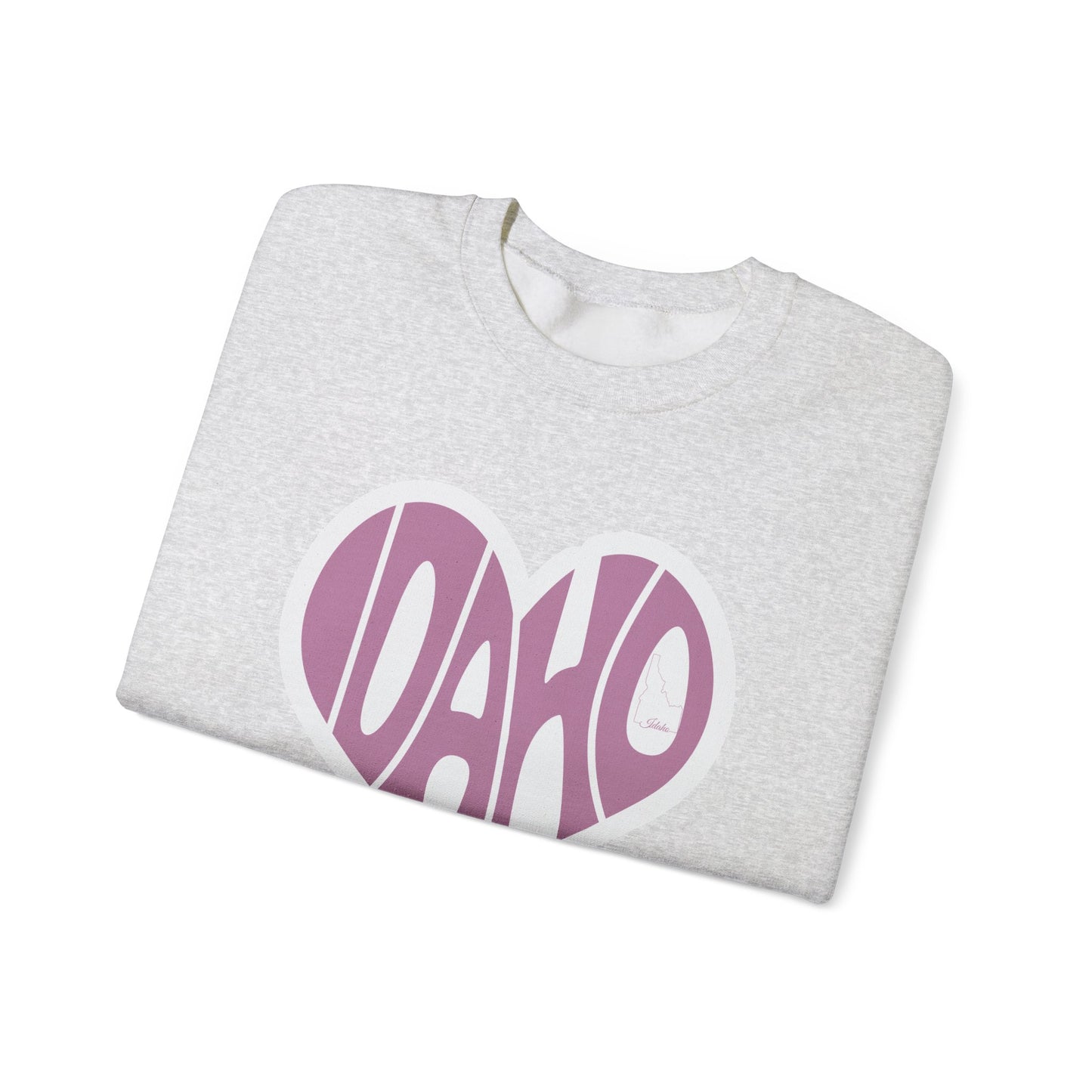 Idaho Love Unisex Crewneck Sweatshirt - Cozy Heart Design for Warm Moments