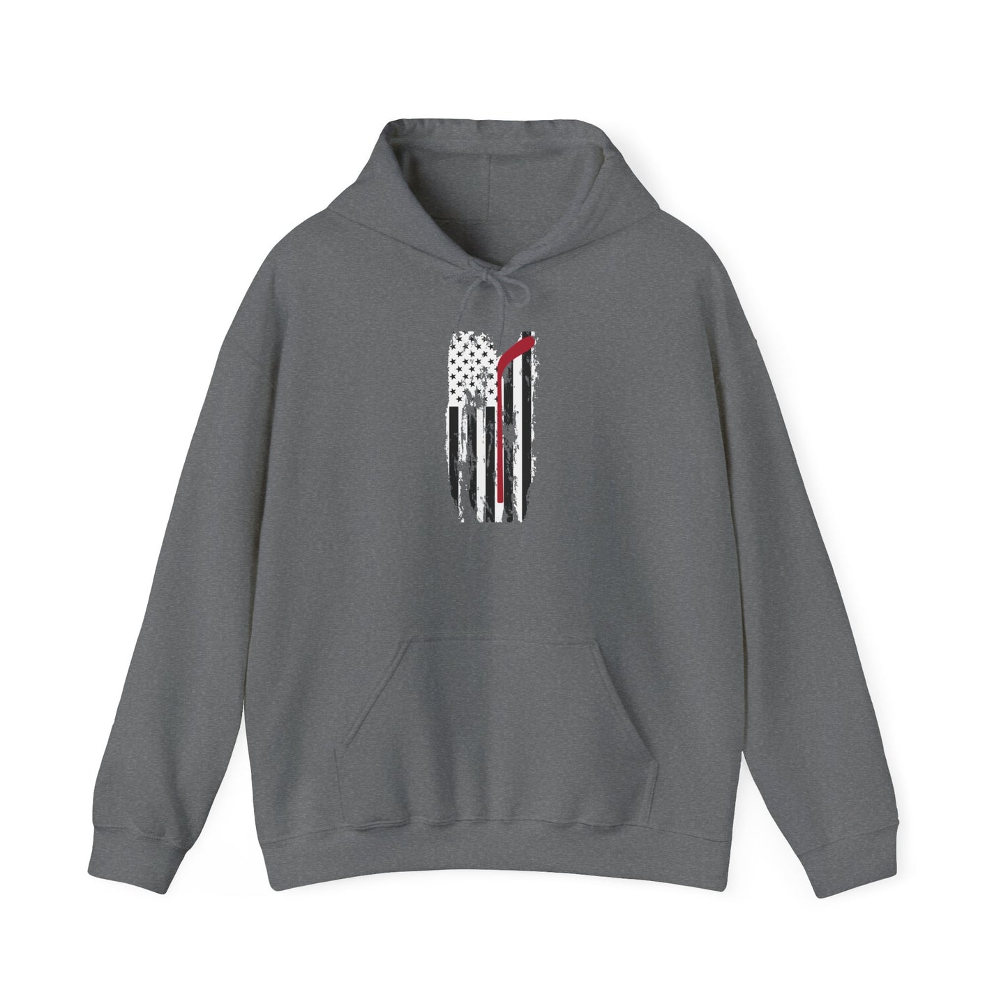 Patriotic Hockey Unisex Heavy Blend™ Hooded Sweatshirt - American Flag Design