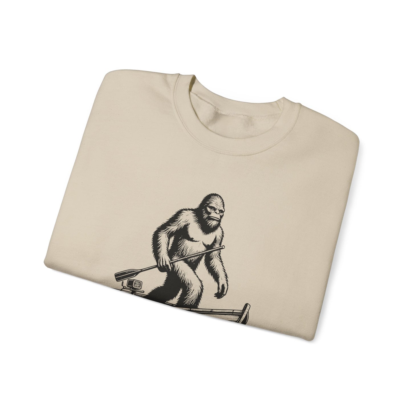 Bigfoot Fishing Adventure Crewneck Sweatshirt - Unisex, Cozy Apparel for Outdoorsy Fans