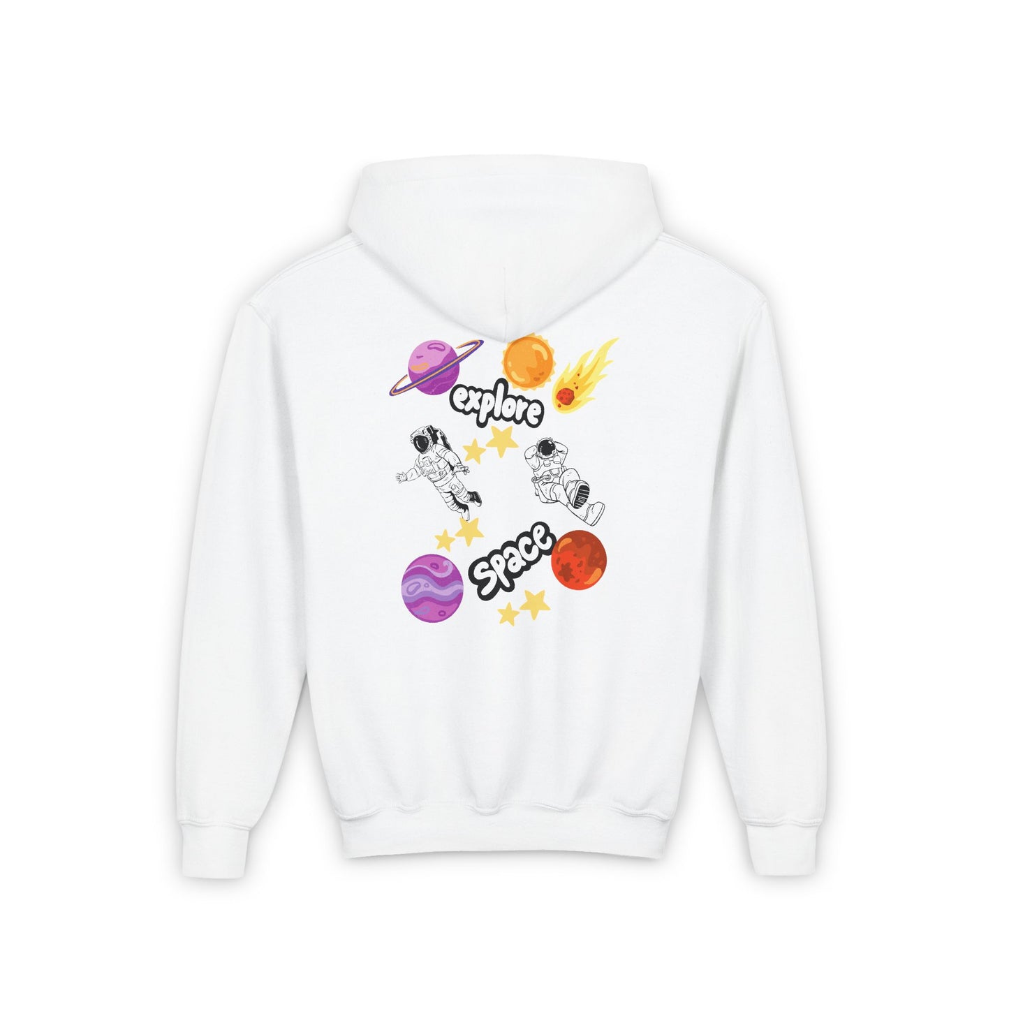 Space and Explore Cartoon - Youth Heavy Blend Hooded Sweatshirt