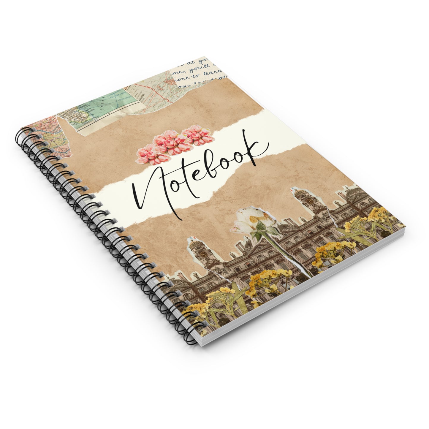 Vintage Floral Spiral Notebook - Ruled Line for Journaling and Note-Taking