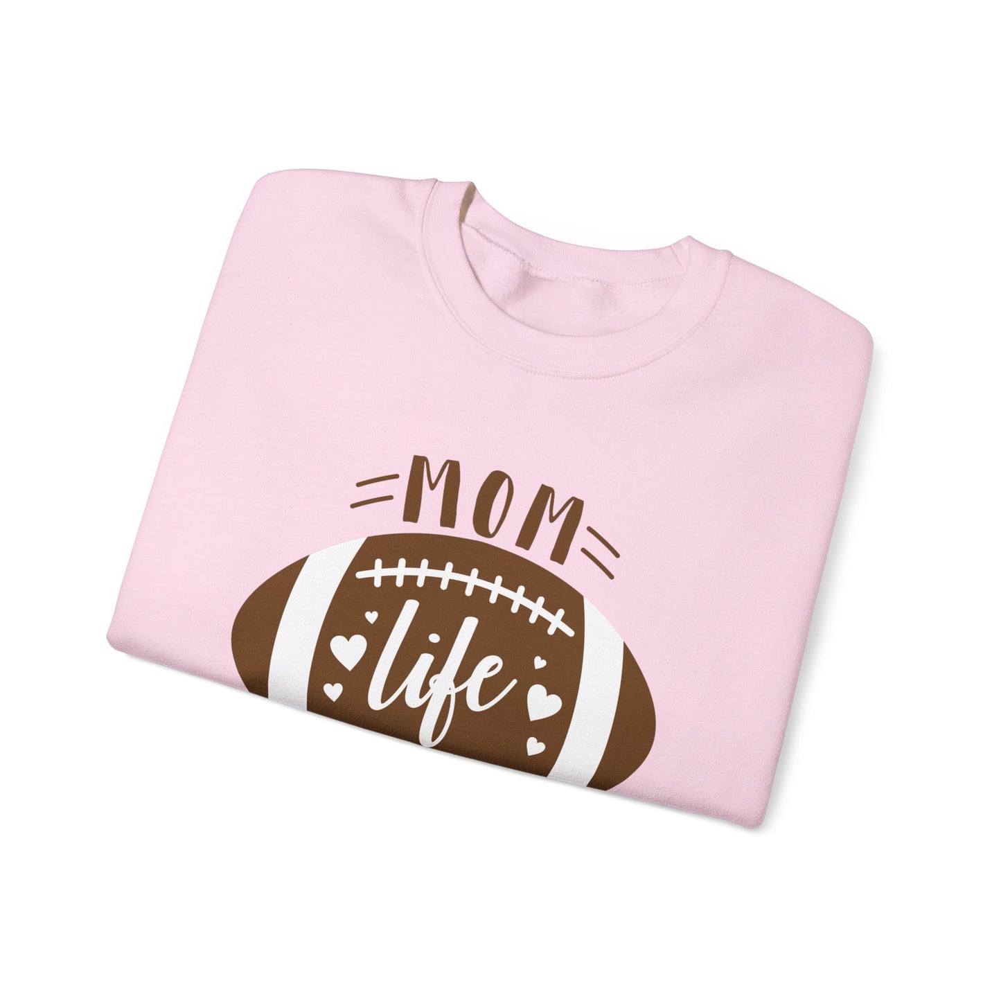 Mom Life Football Crewneck Sweatshirt | Unisex Heavy Blend