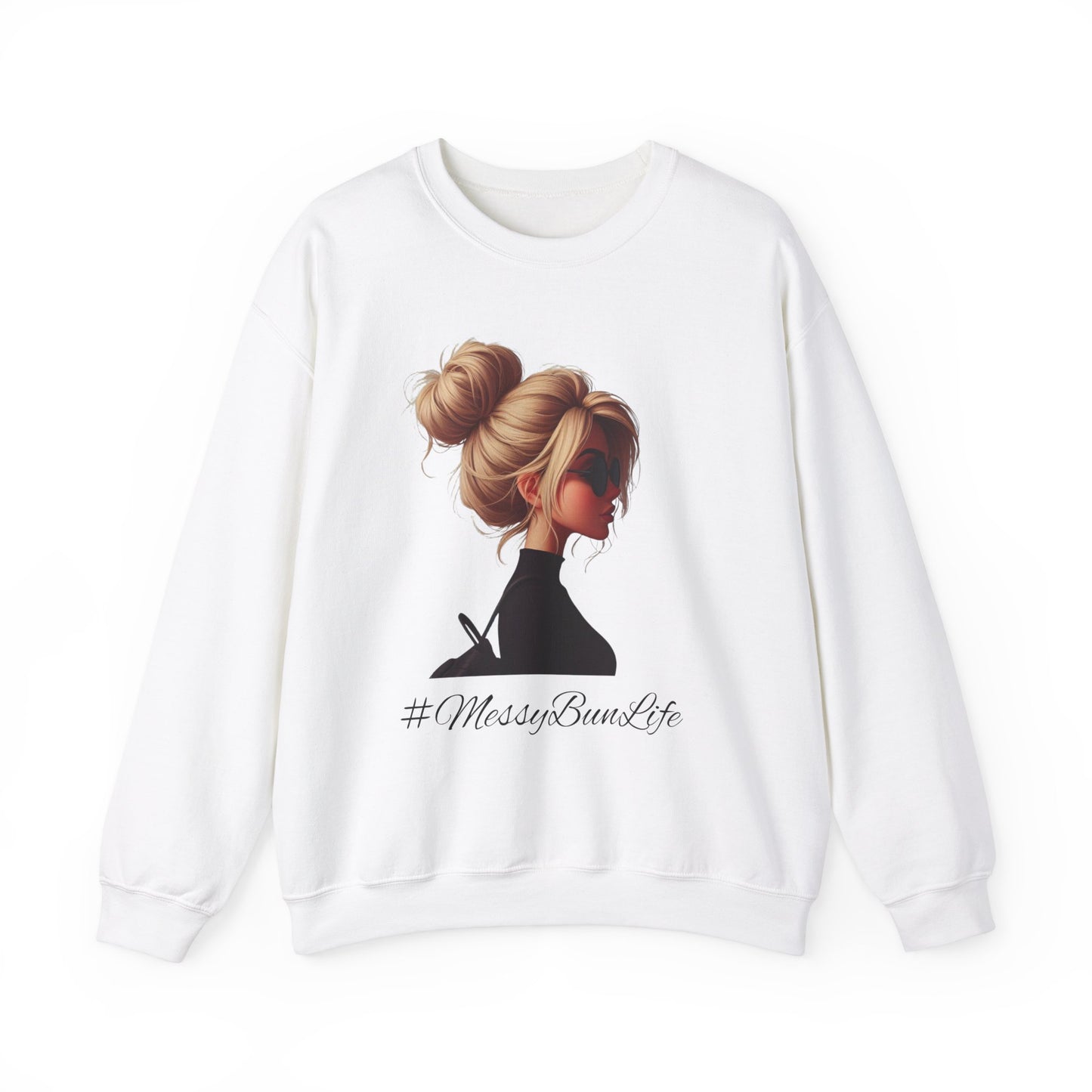 #MessyBunsLife Blonde Unisex Heavy Blend™ Crewneck Sweatshirt - Stylish & Comfortable Casual Wear