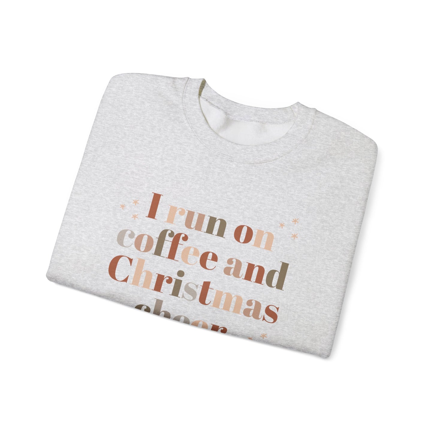 I Run on Coffee and Christmas Cheer - Unisex Crewneck Sweatshirt