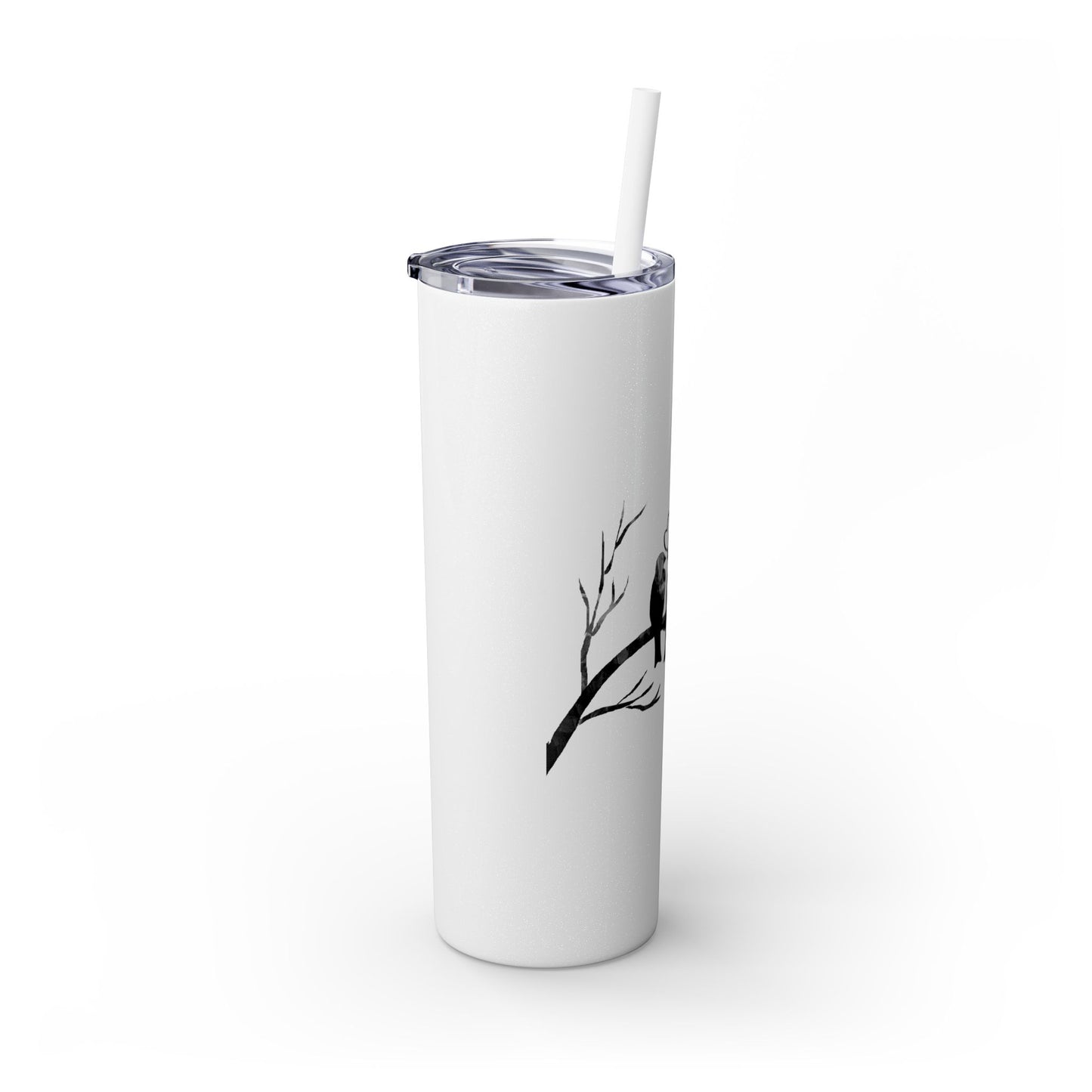 Couple's Love Birds Skinny Tumbler with Straw - 20oz | Perfect Gift for Anniversaries & Valentine's Day