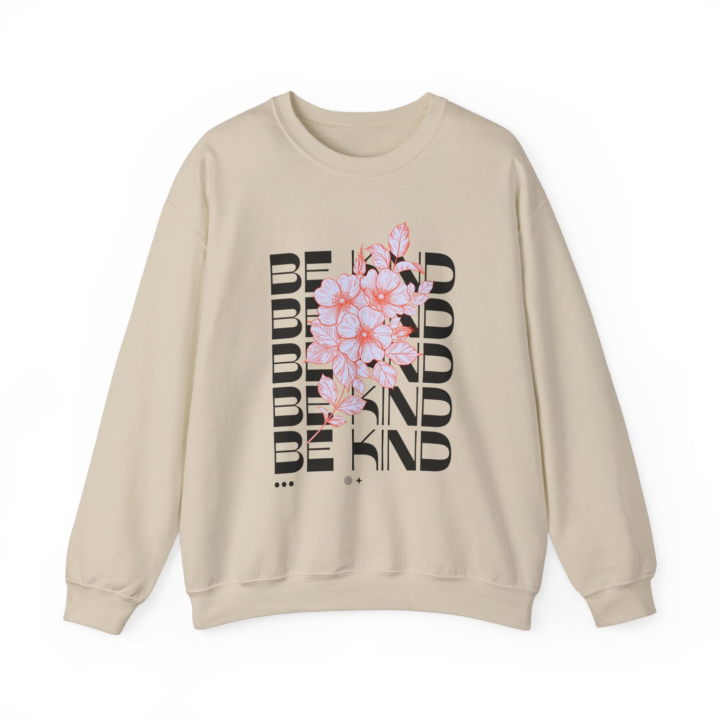 Be Kind Floral Unisex Heavy Blend Crewneck Sweatshirt