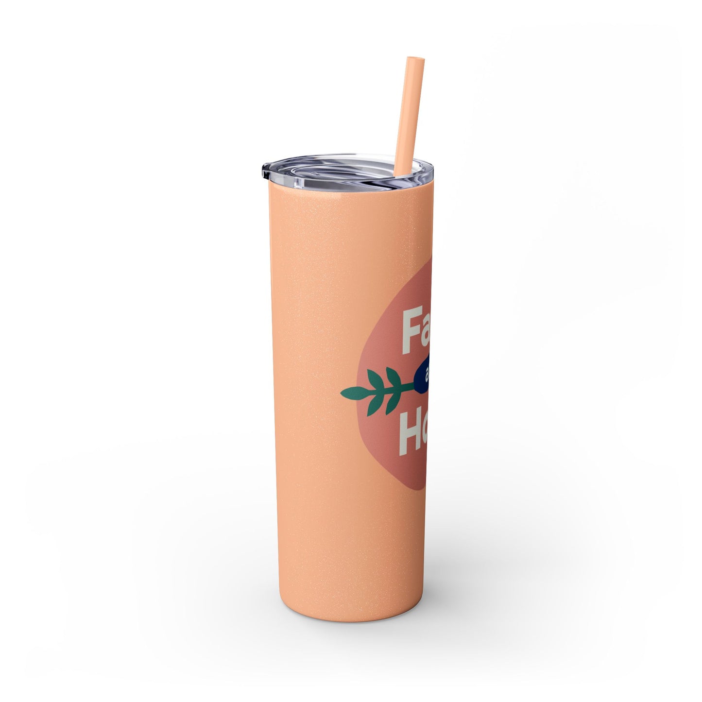 Faith and Hope Skinny Tumbler with Straw | 20oz Inspirational Travel Cup