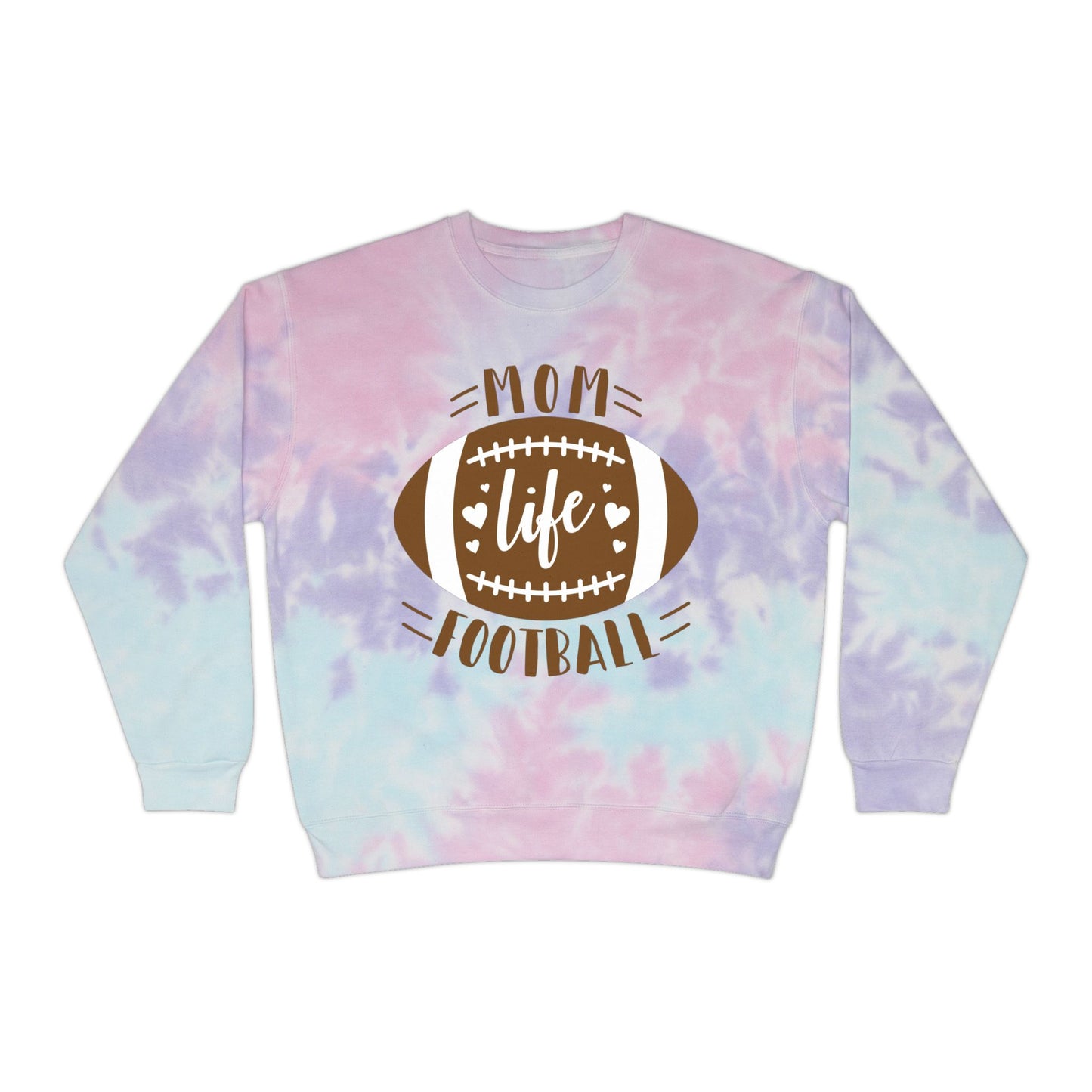 Mom Life Football Tie-Dye Sweatshirt - Unisex Casual Wear