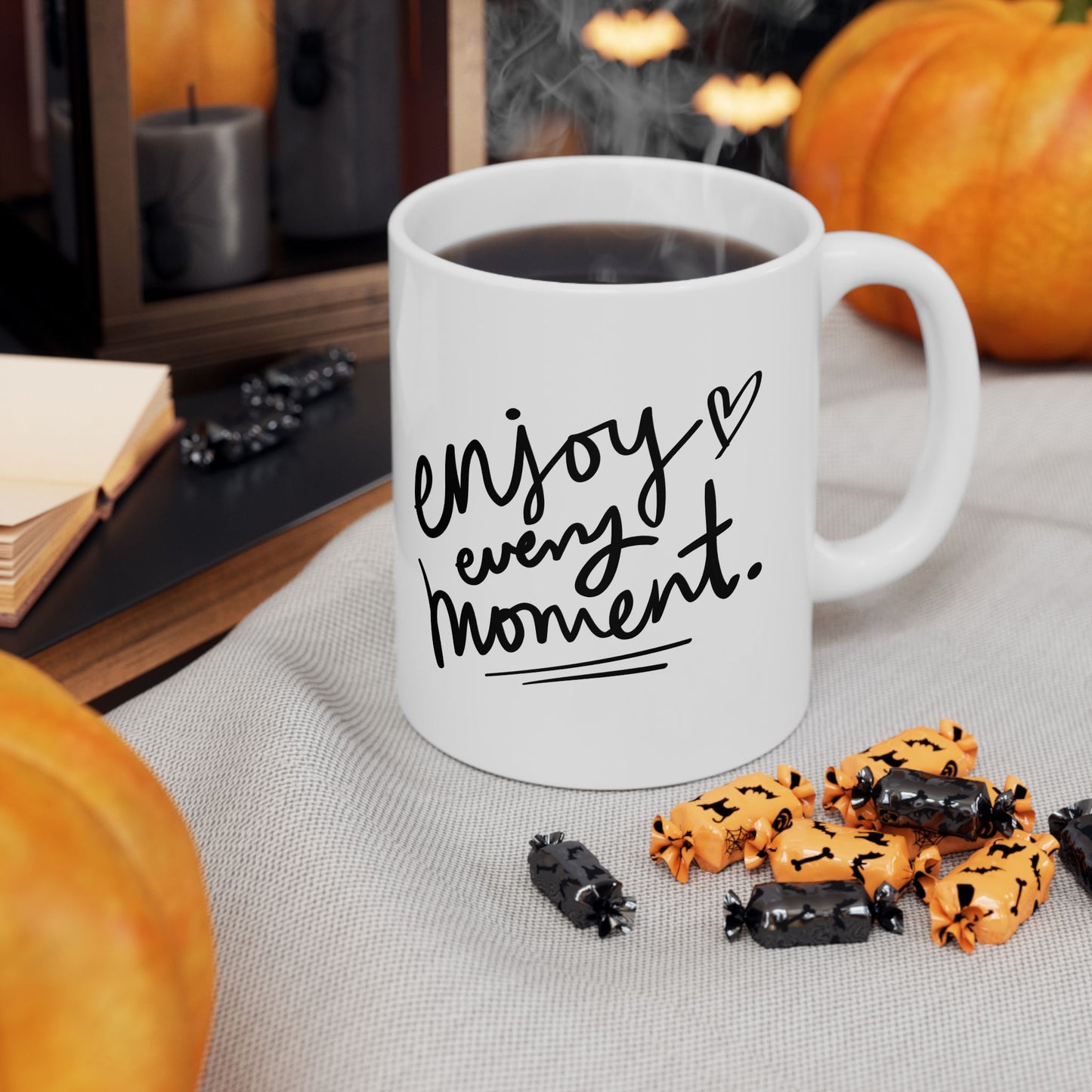 Inspirational Ceramic Mug - "Enjoy Every Moment" - Perfect Gift for Coffee Lovers